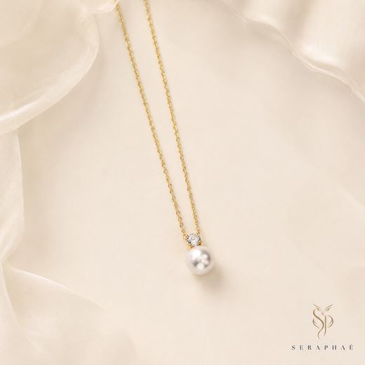 Pearl Drop Pendant — 18k gold-plated · shell pearl