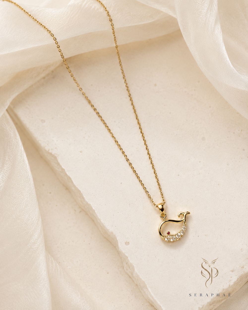 Pavé Swan Pendant — view 3