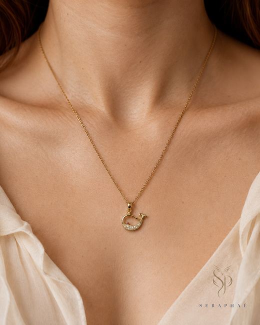 Pavé Swan Pendant — 18k gold-plated · pavé CZ