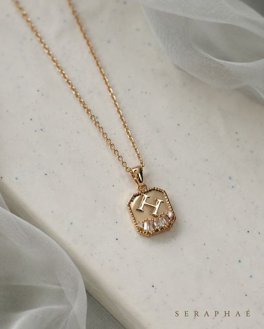 Monogram Signet Pendant — 18k gold-plated · CZ