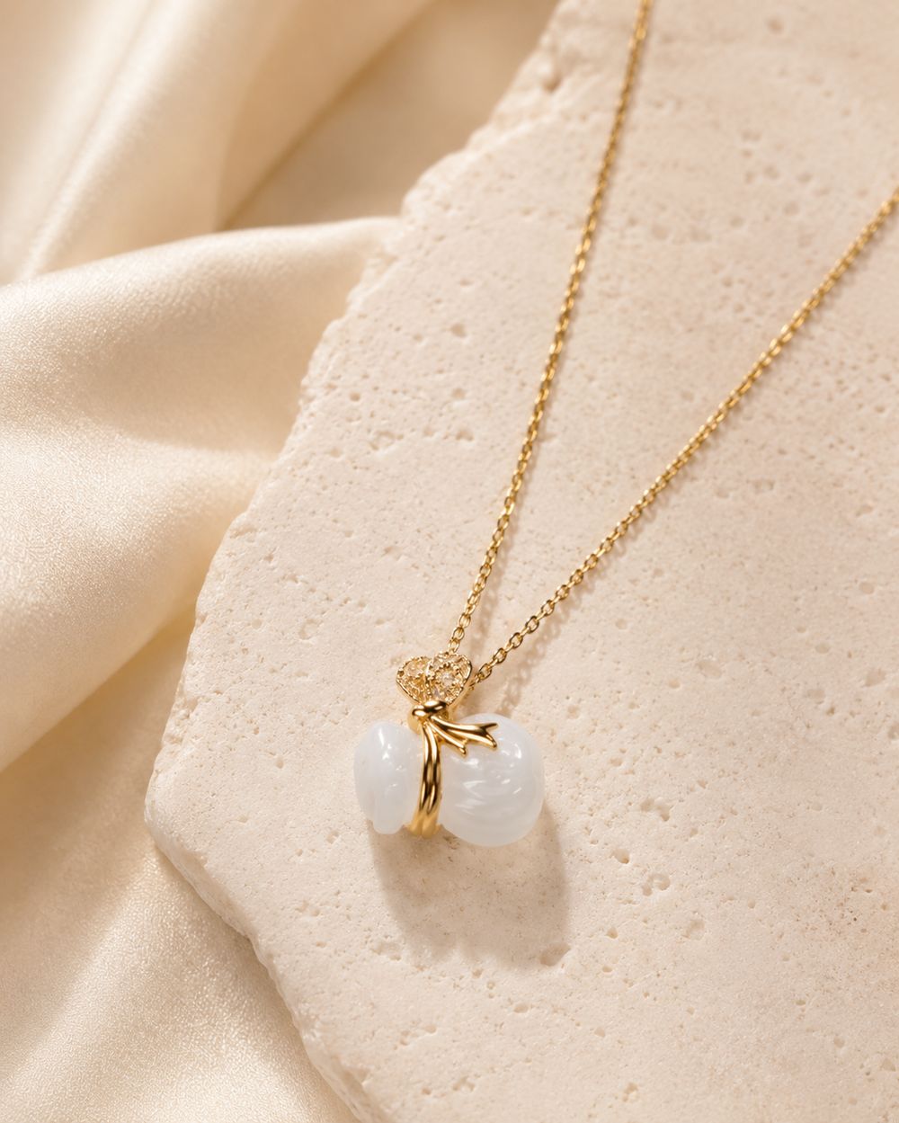 Frosted Quartz Drop Pendant — view 3