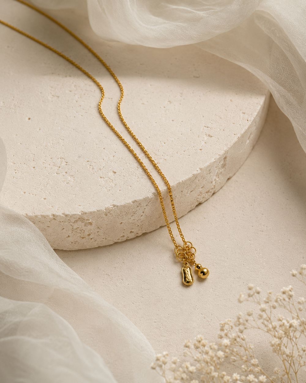Golden Tassel Knot Pendant — view 3