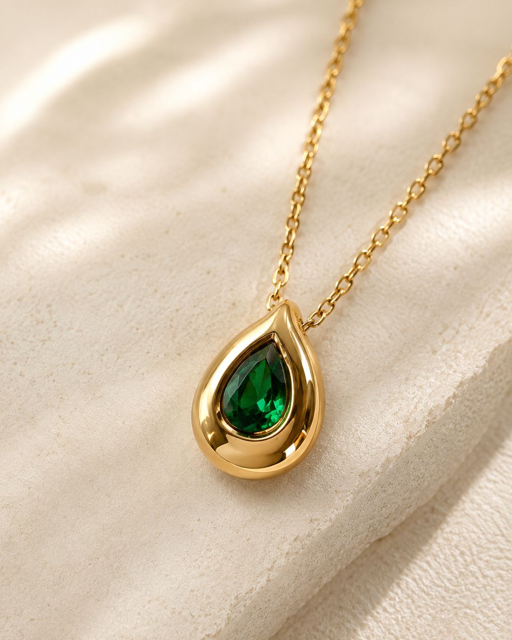 Emerald Teardrop Pendant — view 3