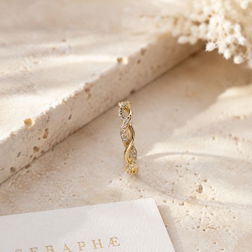 Marquise Vine Eternity Ring — 18k gold-plated · CZ