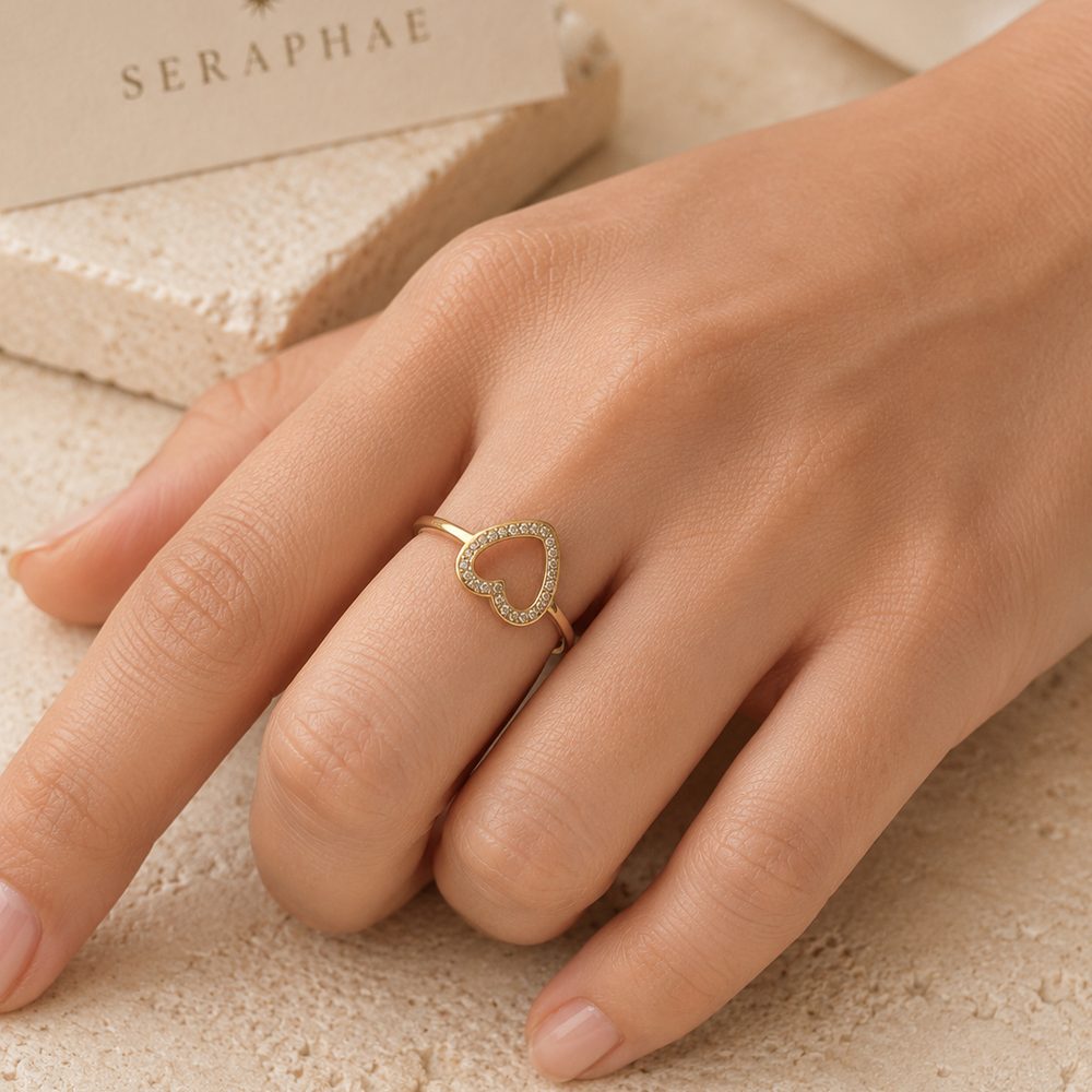 Pavé Heart Ring — view 2