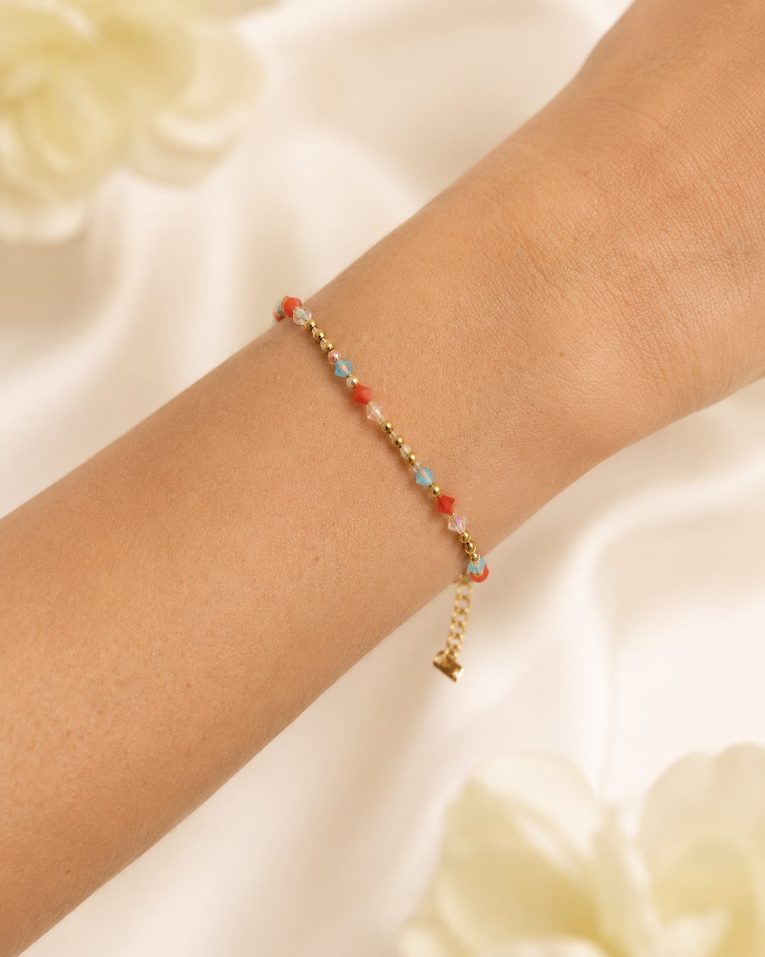 Coral Bloom Beaded Bracelet — view 2