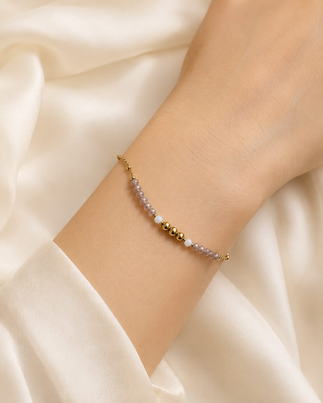 Lilac Bead Bracelet — view 2