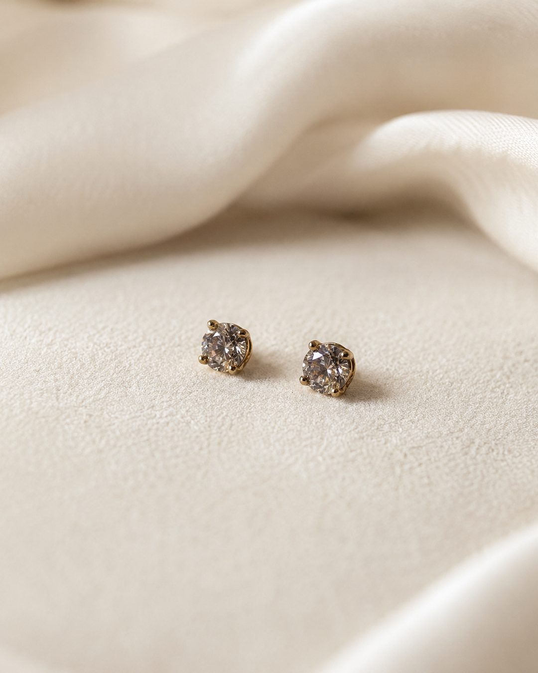 Classic CZ Solitaire Studs — view 2