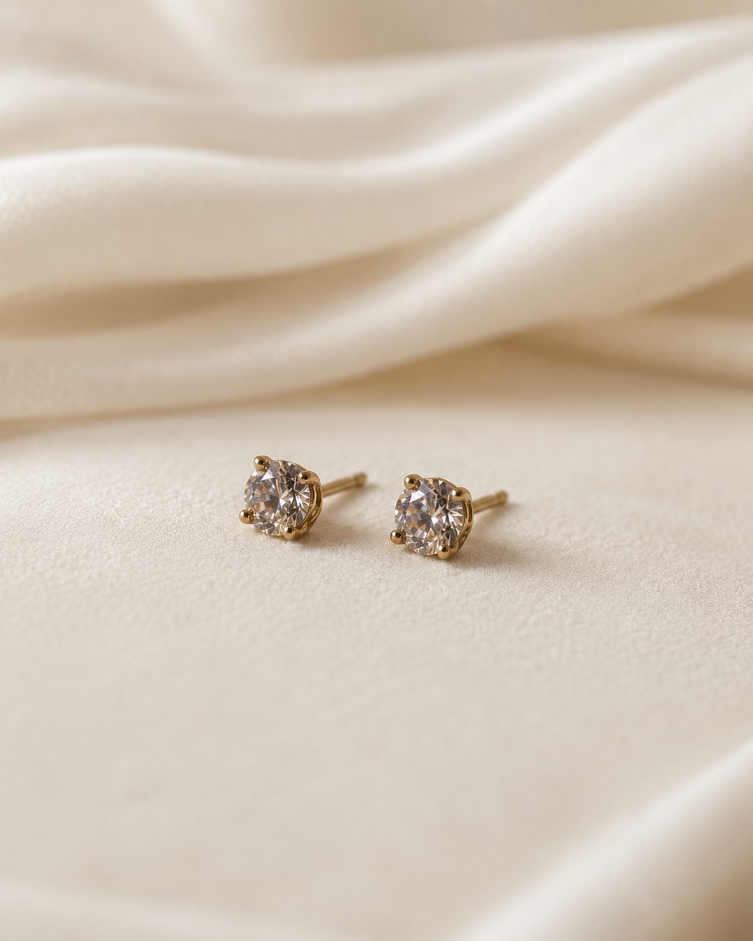 Classic CZ Solitaire Studs — view 3