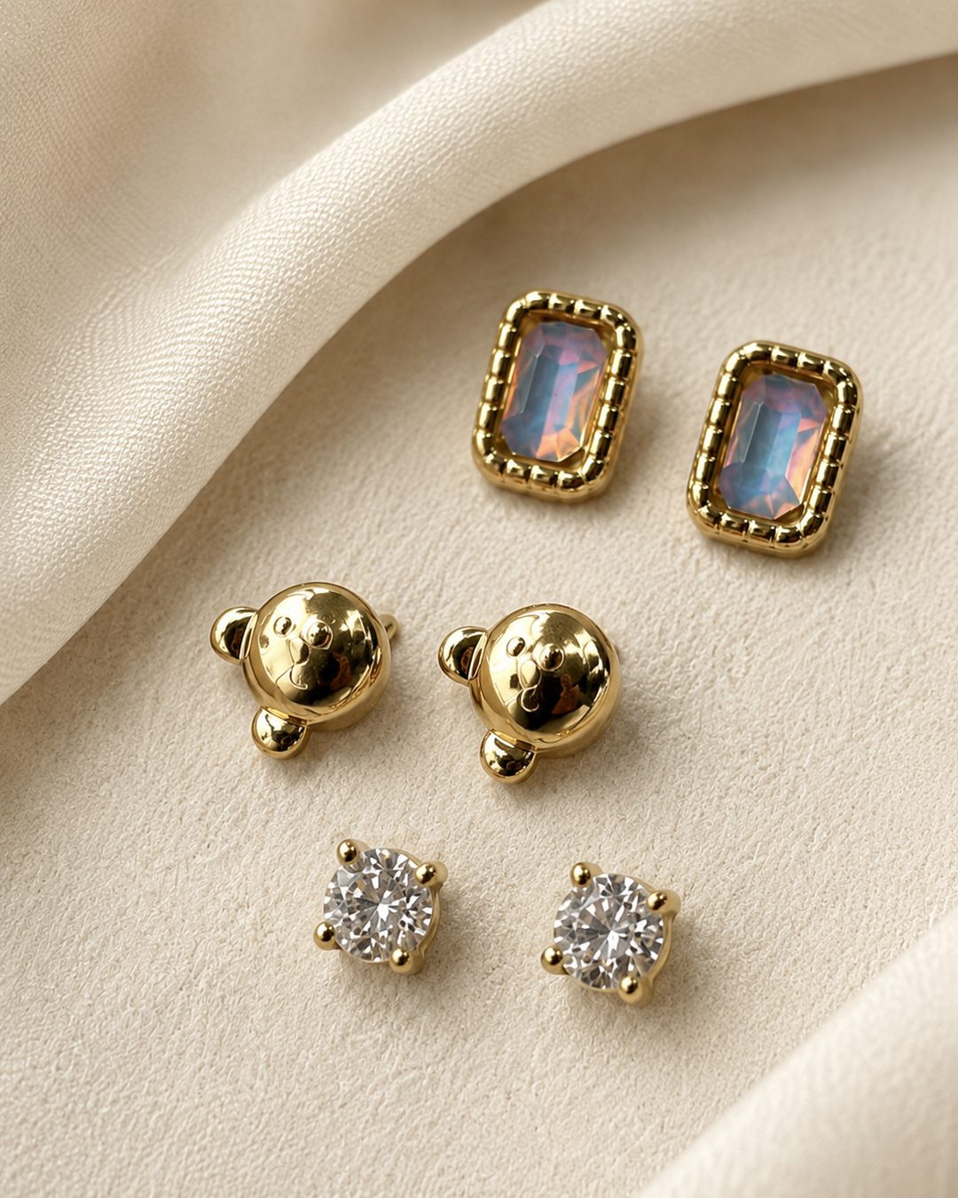 Opal & CZ Stud Set — view 3