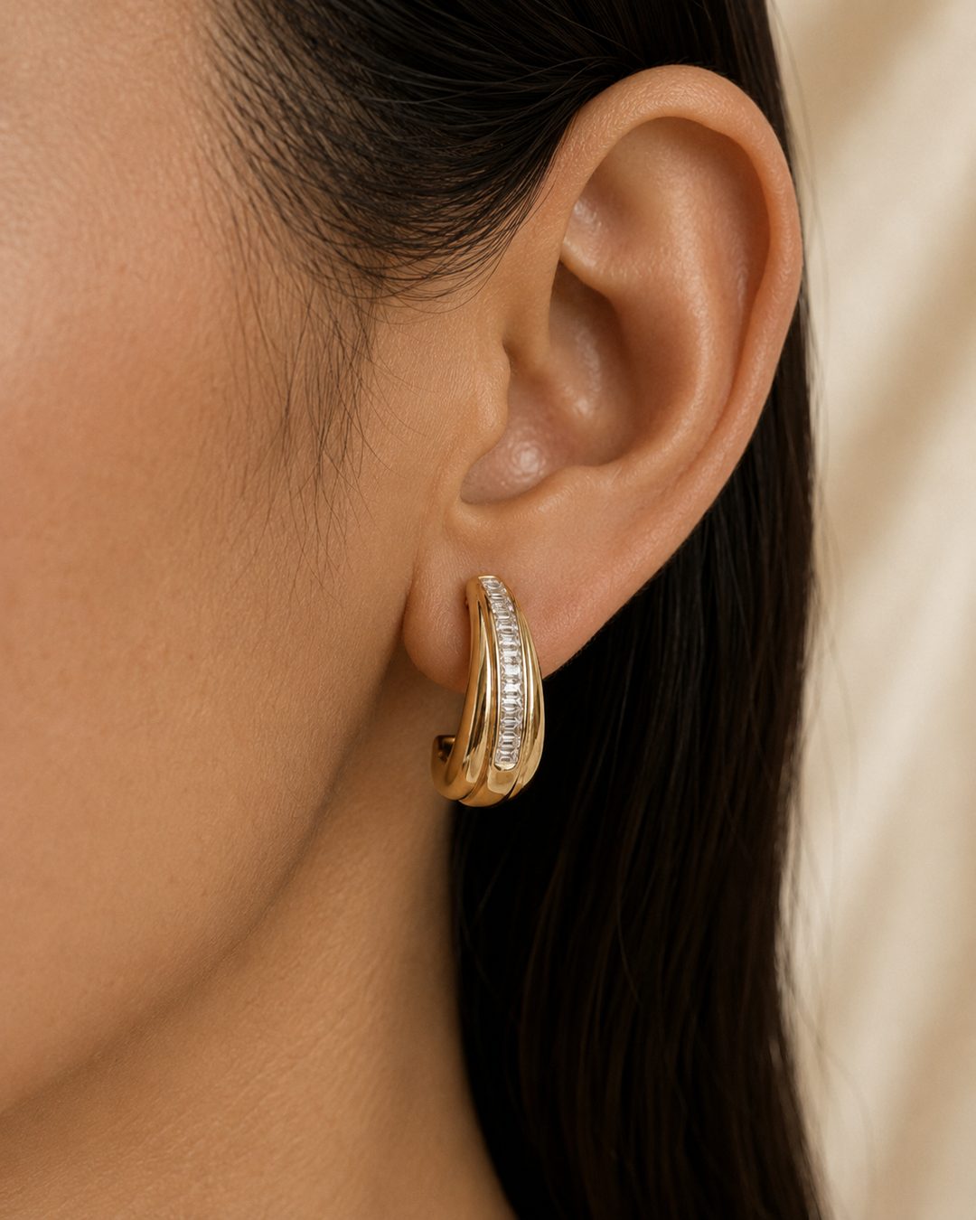 Baguette Huggie Hoops — view 2