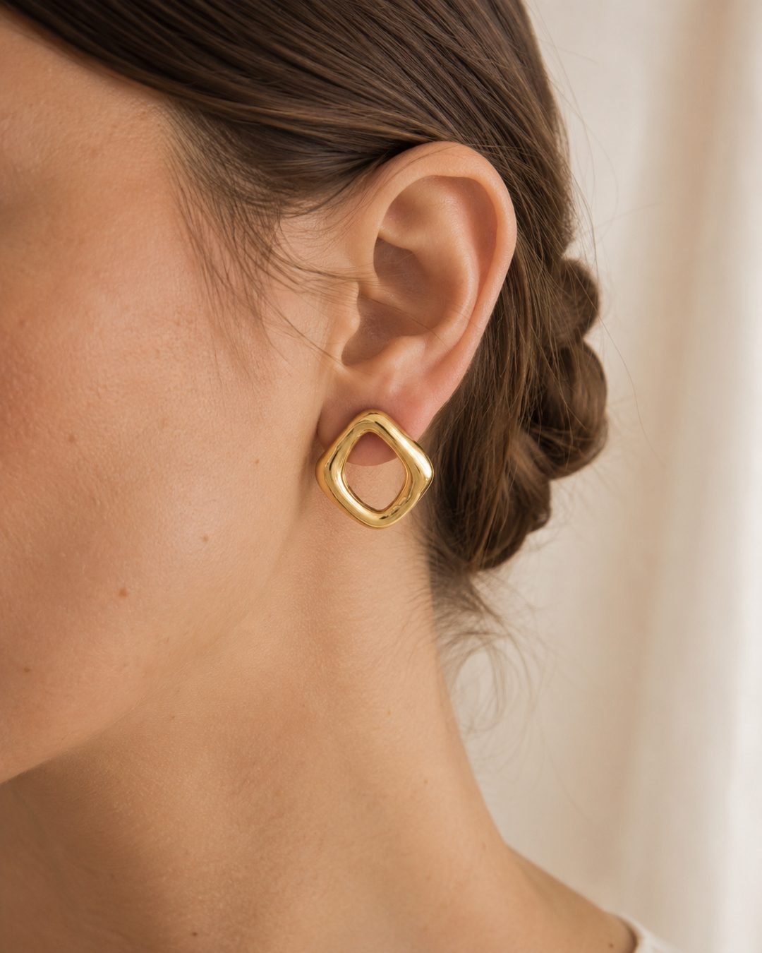 Molten Square Studs — view 2