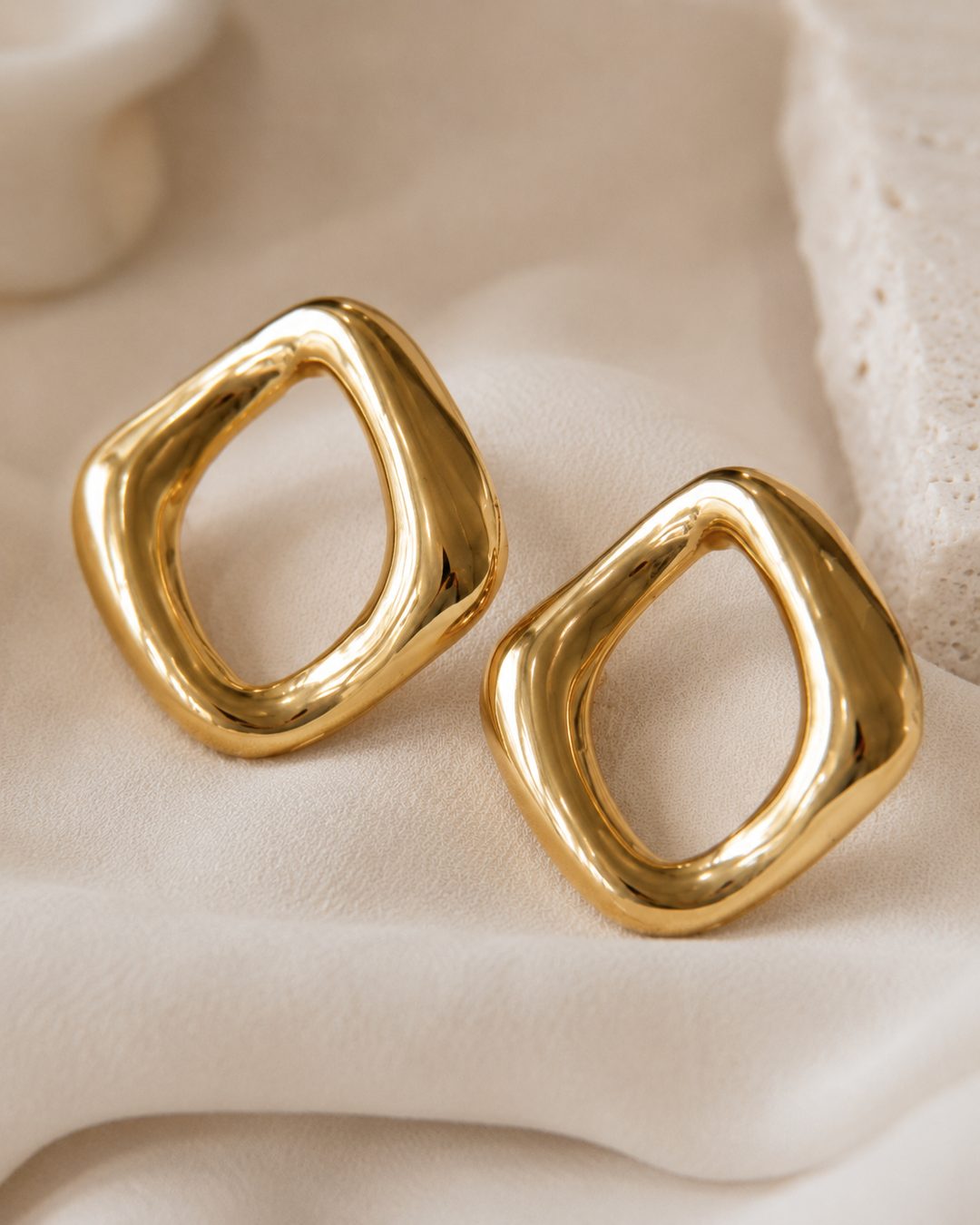 Molten Square Studs — view 3