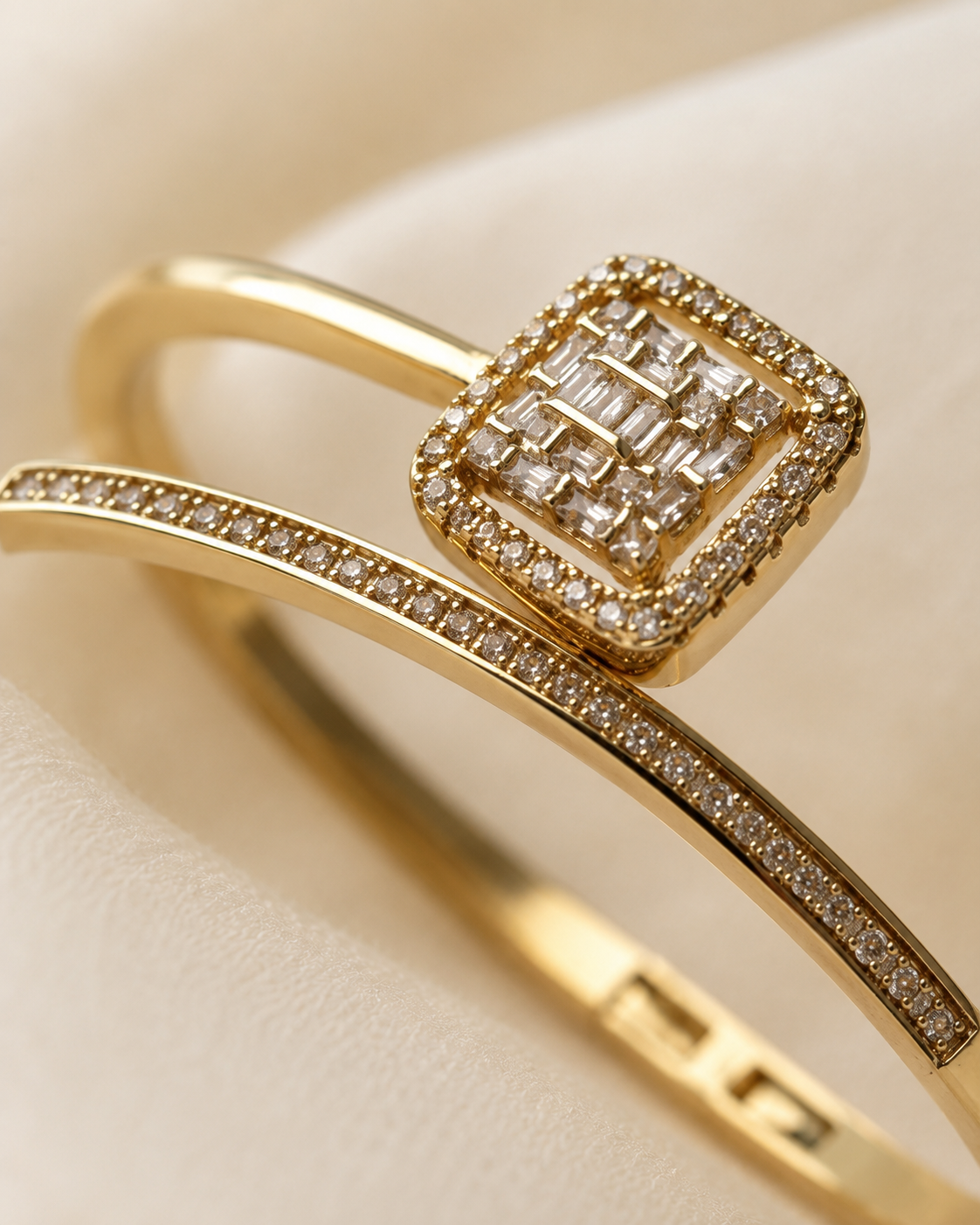 Square CZ Nail Bangle — view 3