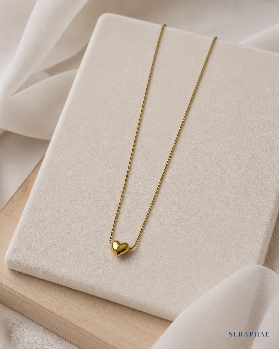 Petite Heart Necklace — 18k gold-plated · CZ