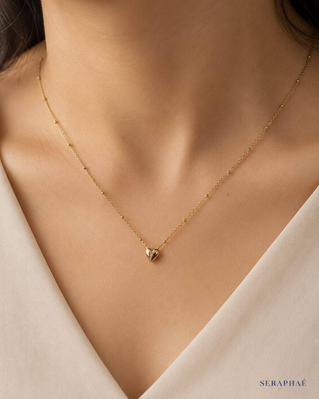 Mini Puff Heart Necklace — view 2