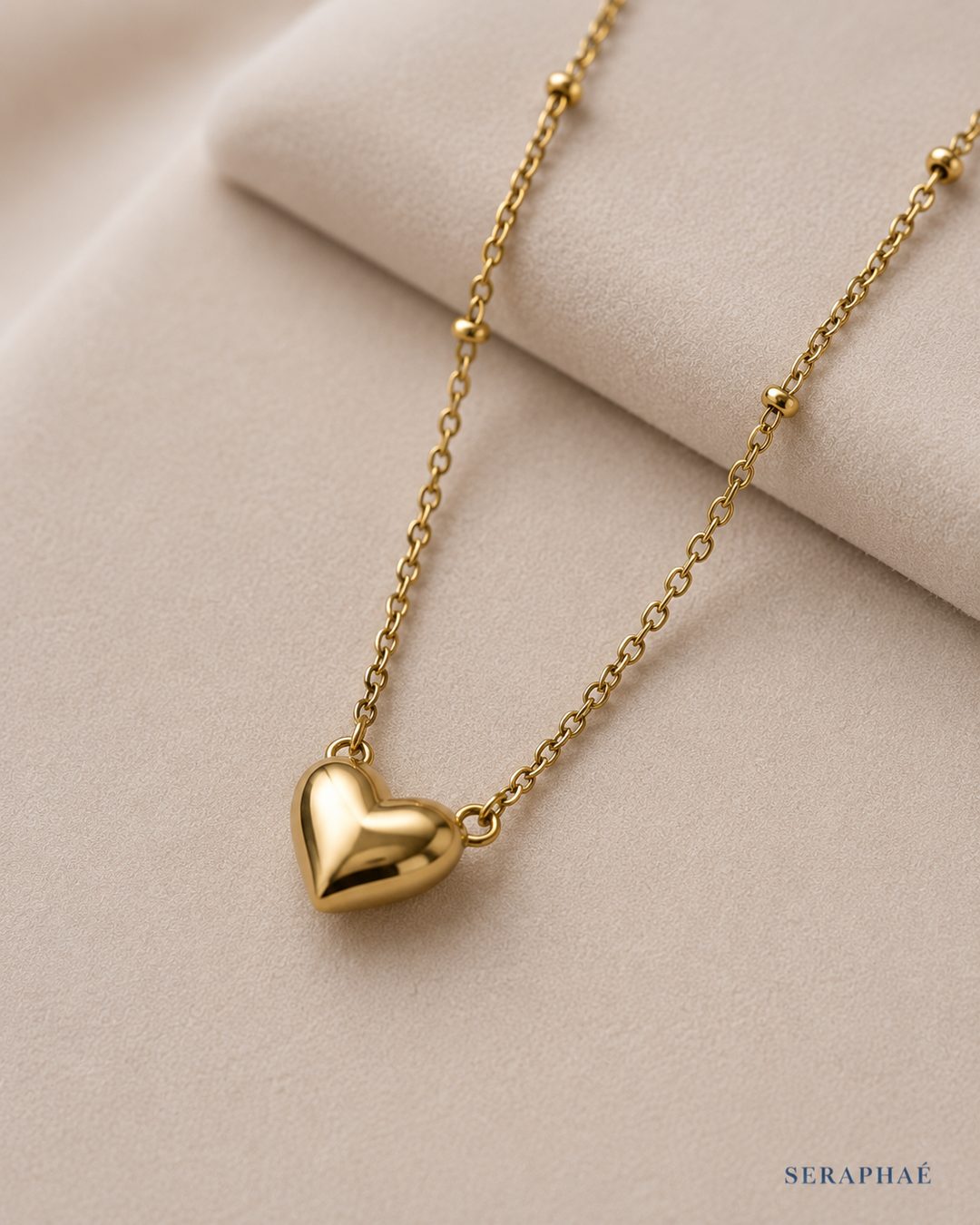 Gold Heart Necklace — view 3