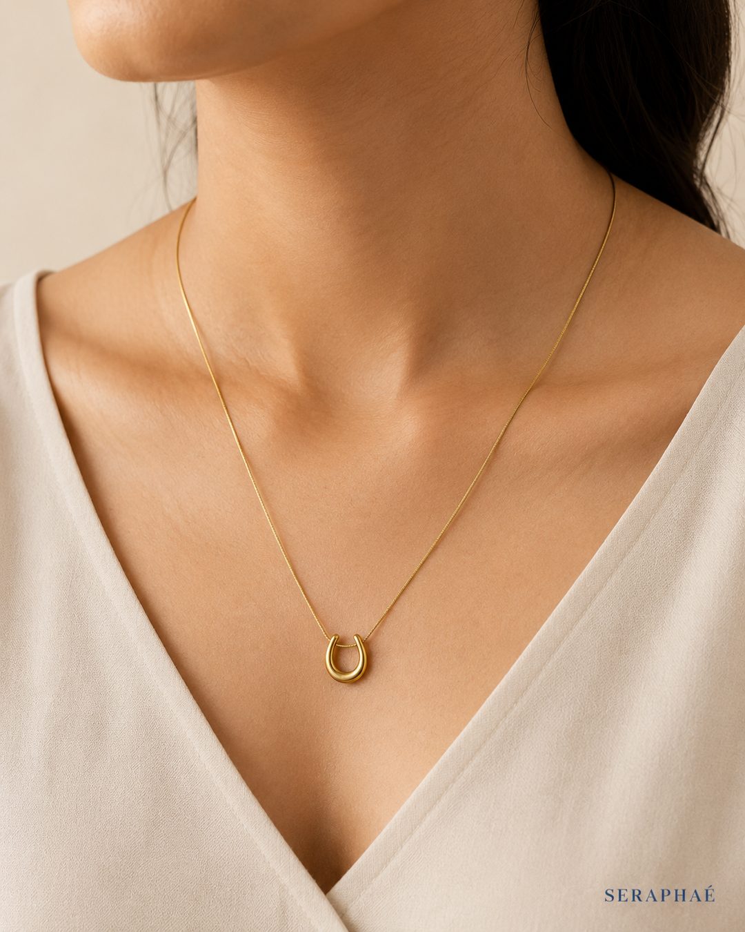 Horseshoe Pendant Necklace — view 2