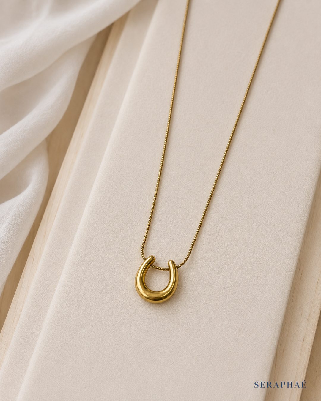 Horseshoe Pendant Necklace — view 3