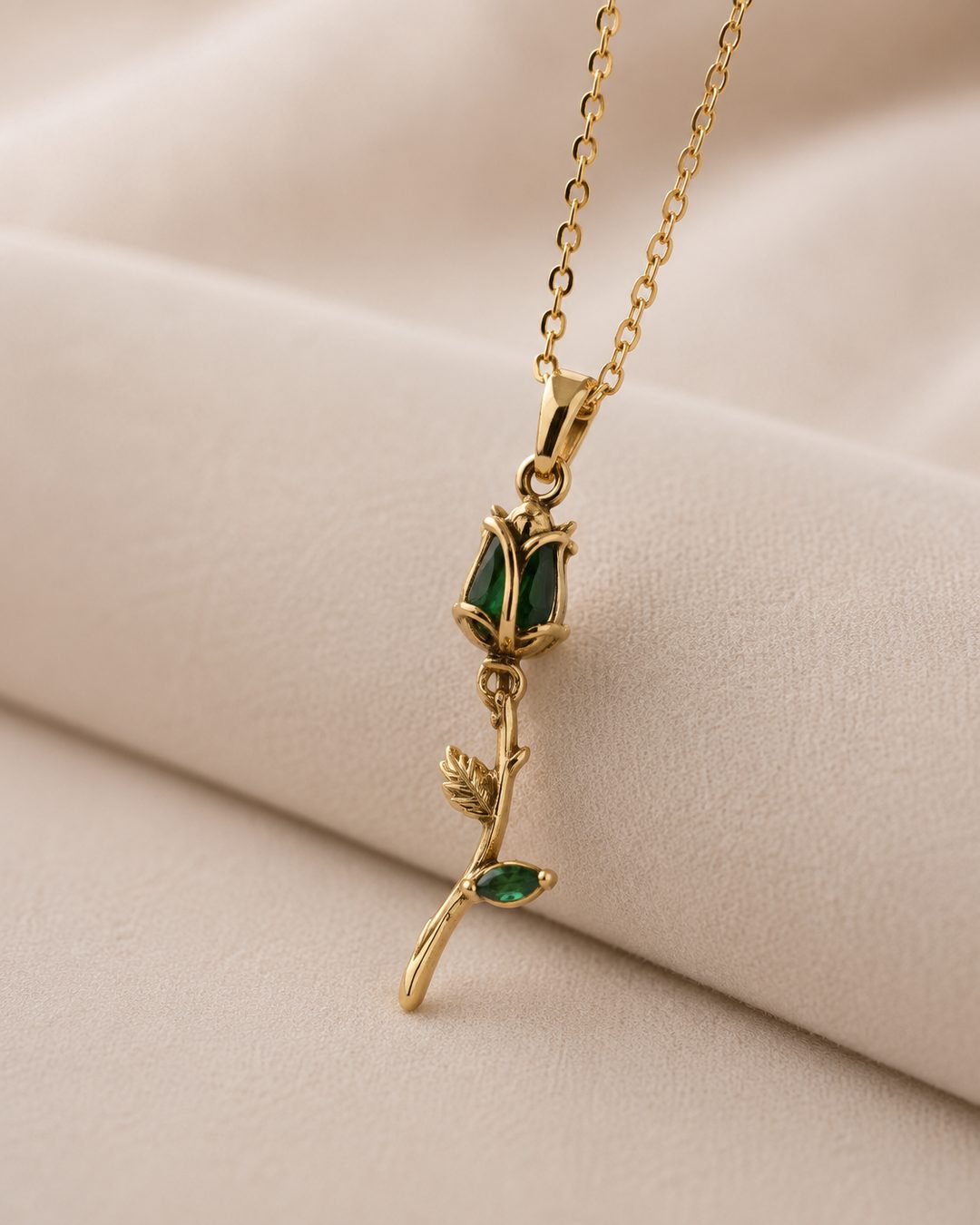 Emerald Tulip Pendant — view 3