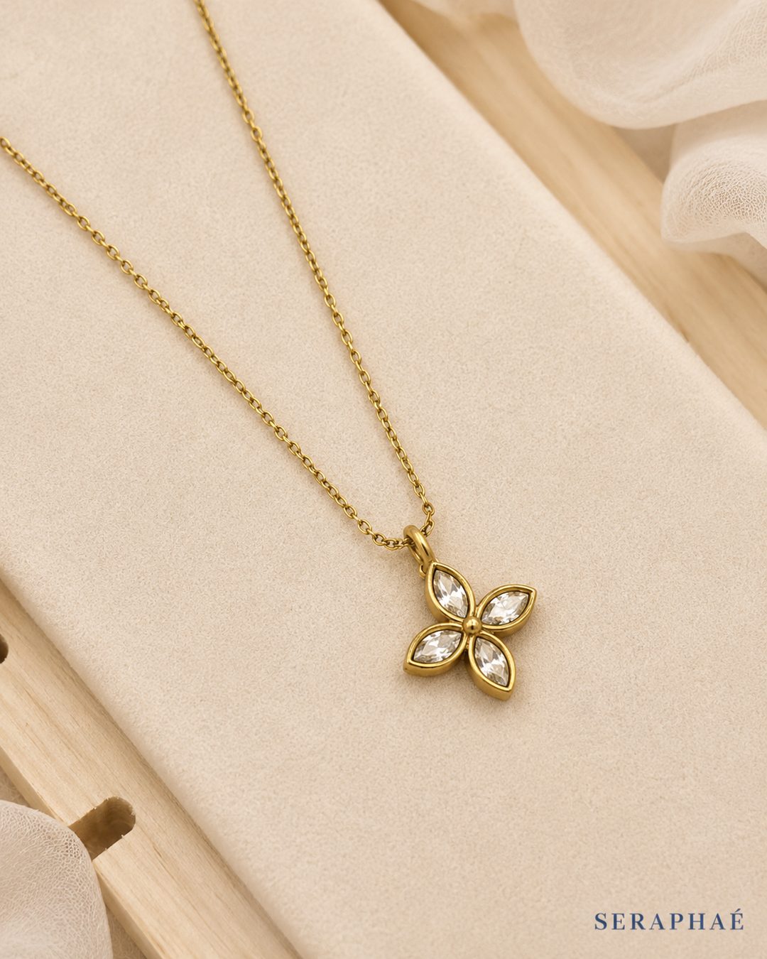 Crystal Petal Necklace — view 3