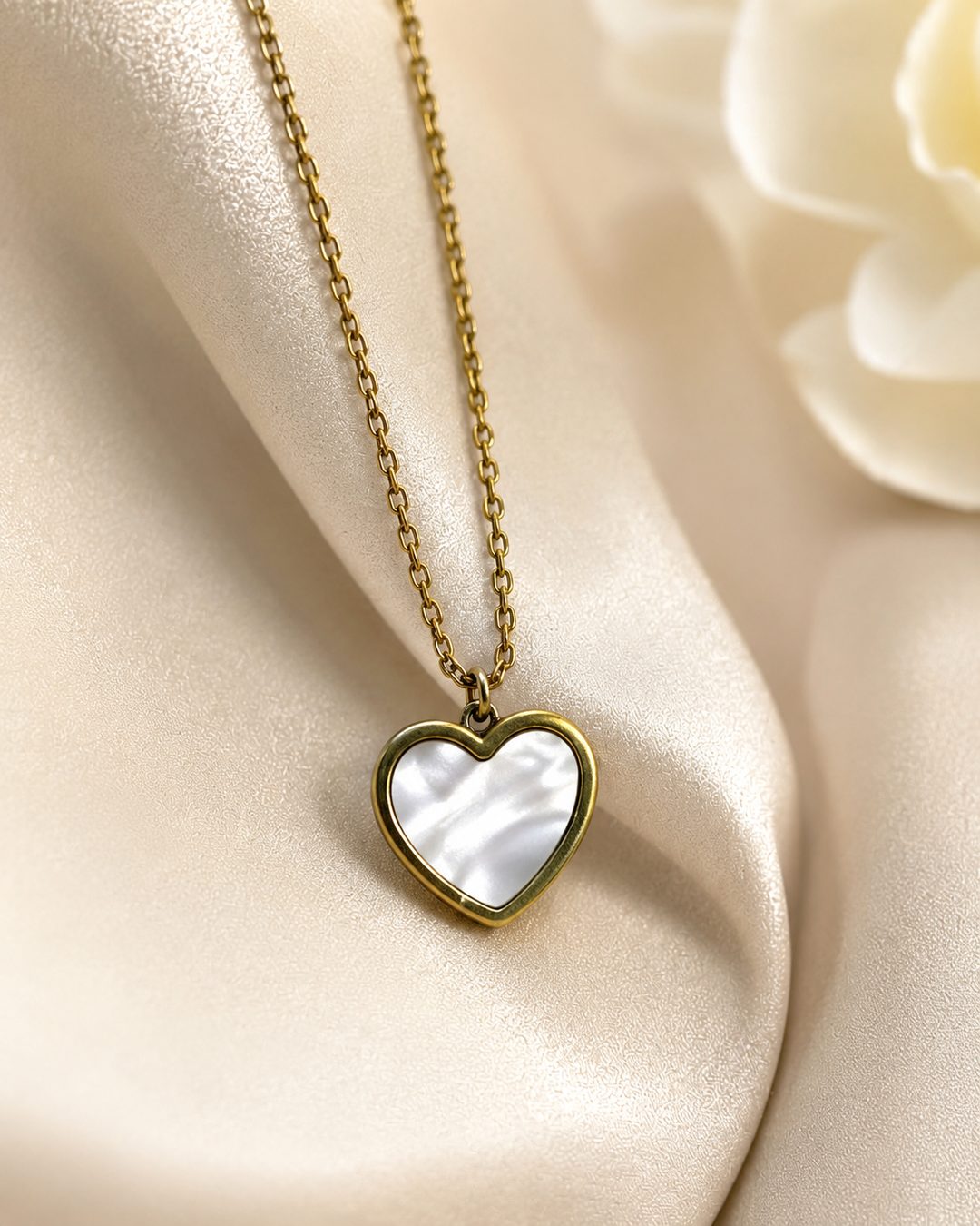Mother-of-Pearl Heart Necklace — view 3