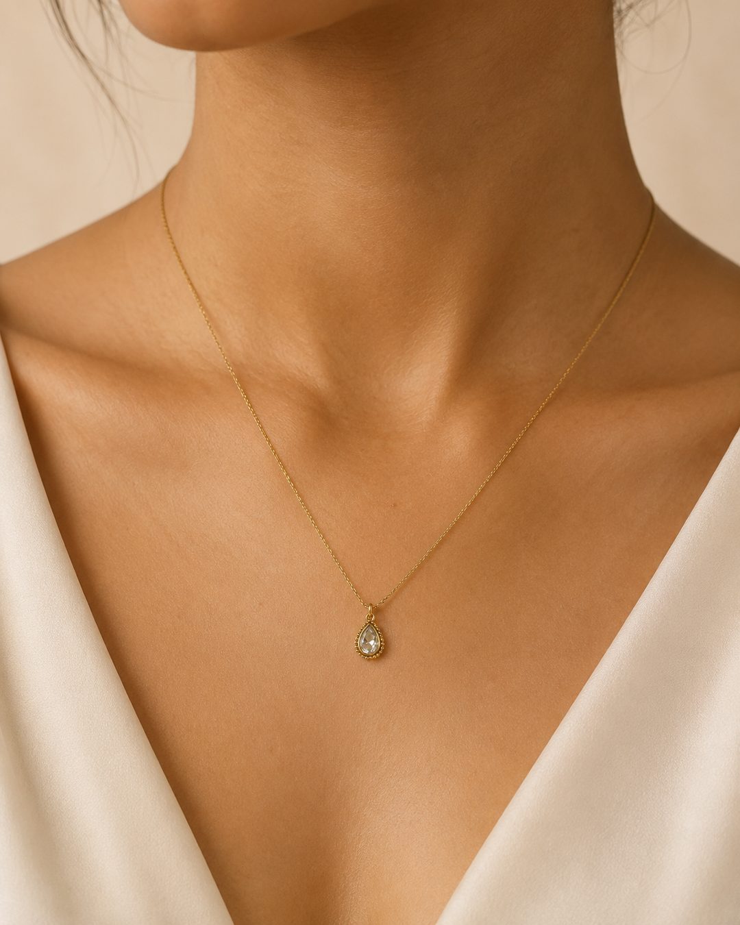 Teardrop Halo Necklace — view 2