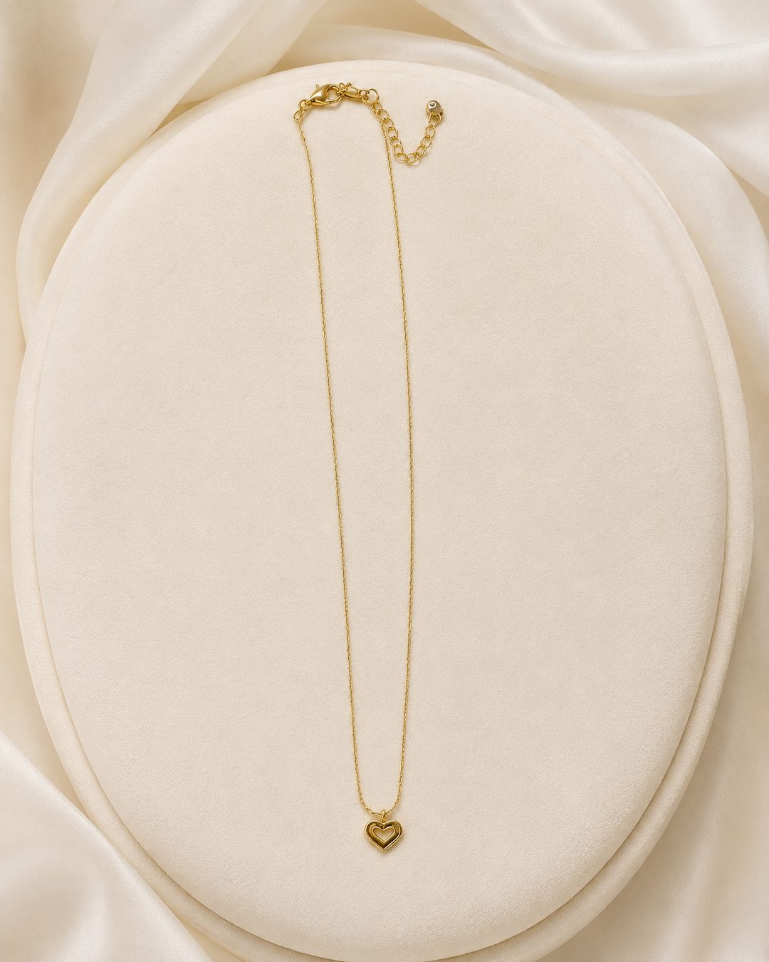 Open Heart Necklace — 18k gold-plated · CZ