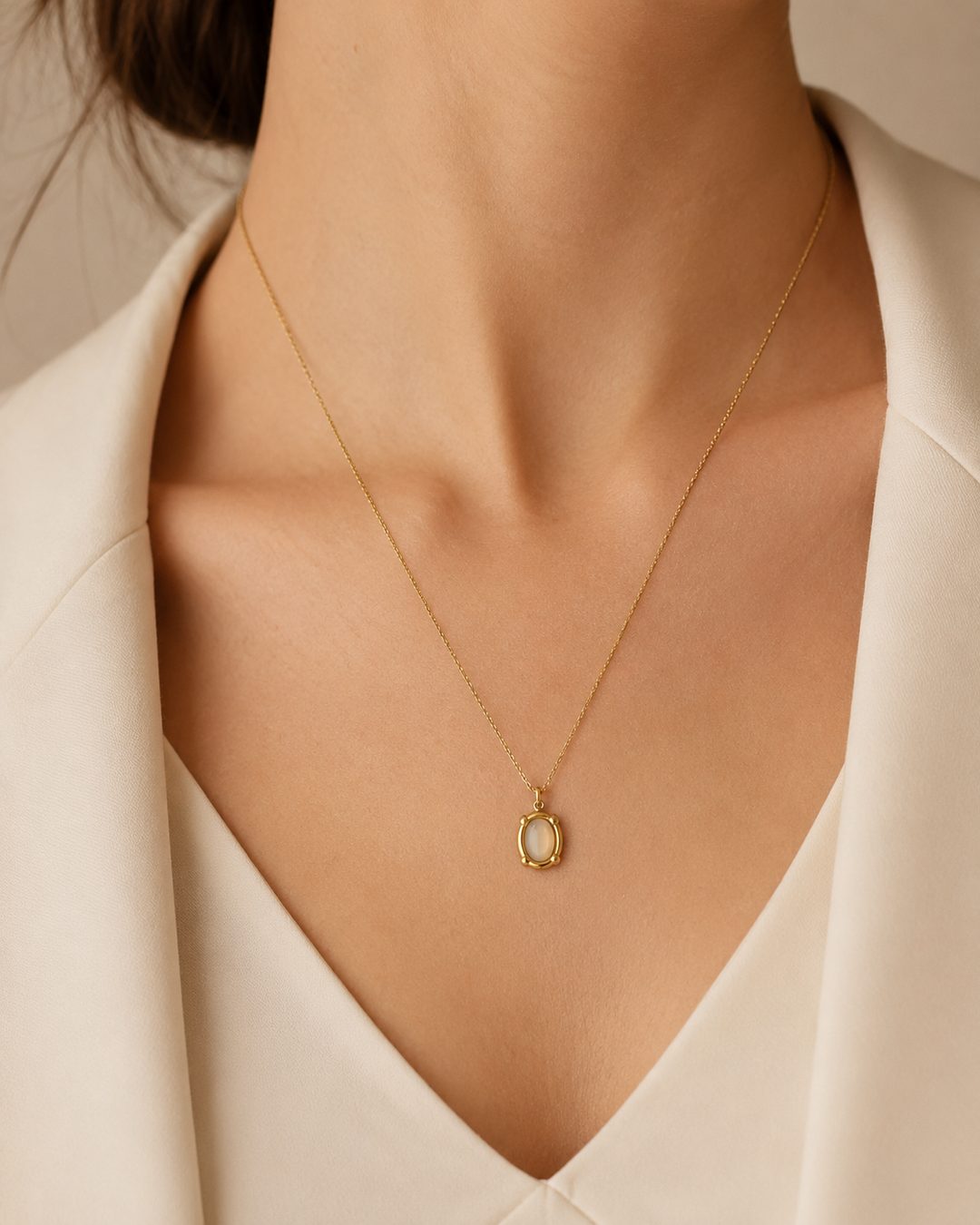 Oval Locket Necklace — view 2