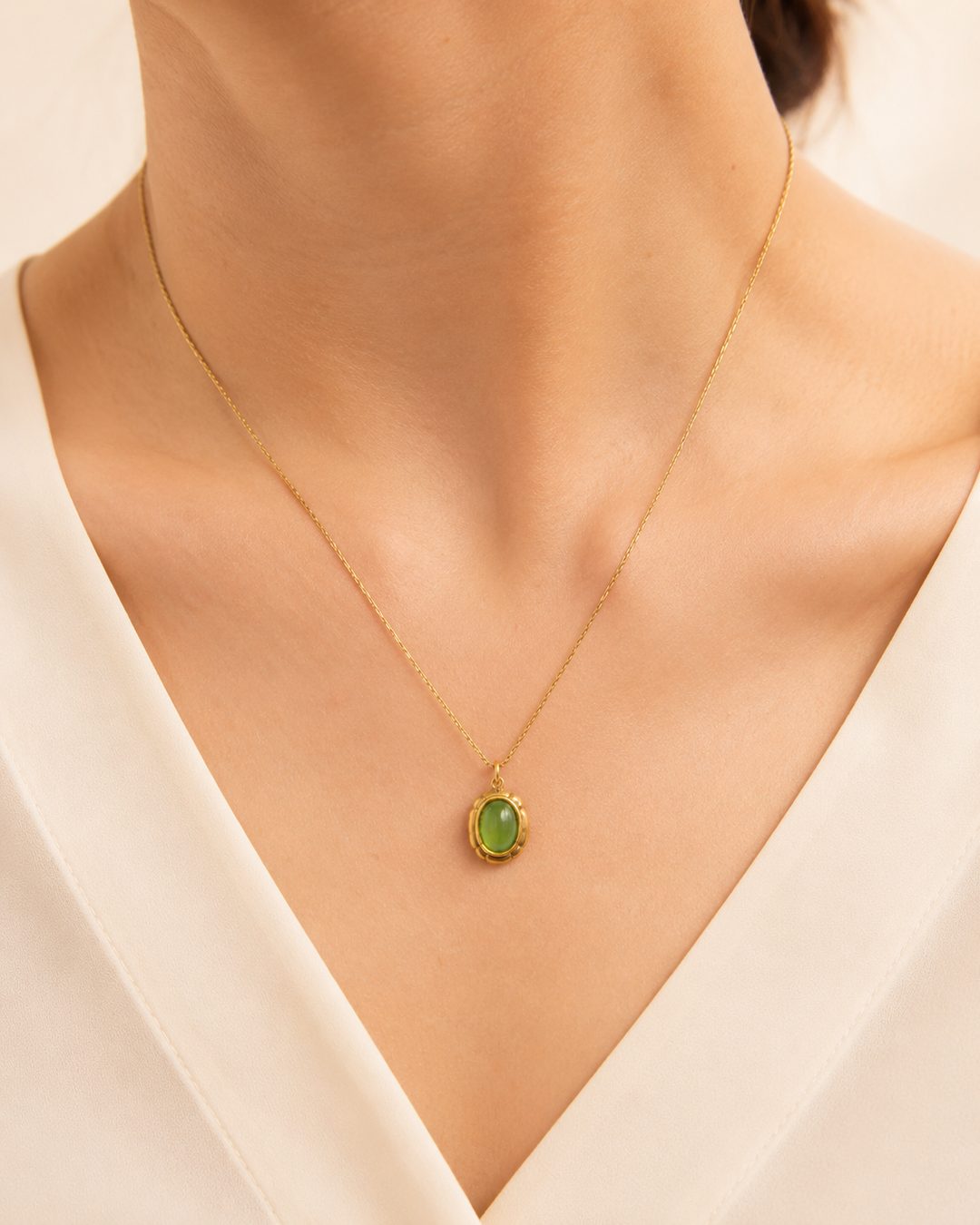 Jade Oval Pendant — view 2