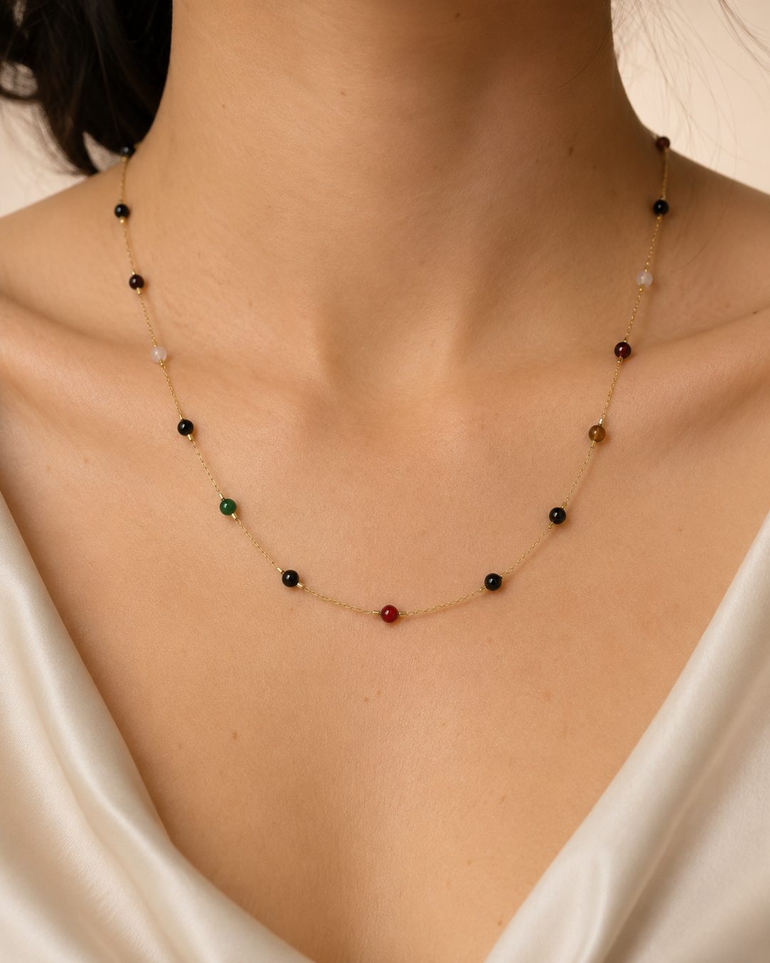 Rainbow Bead Necklace — view 2