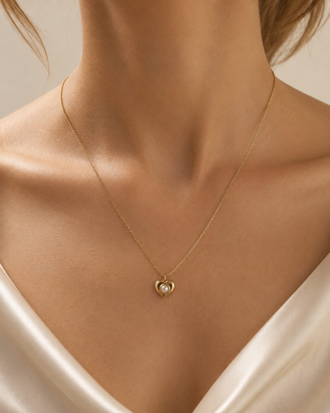 Pearl Heart Necklace — view 2