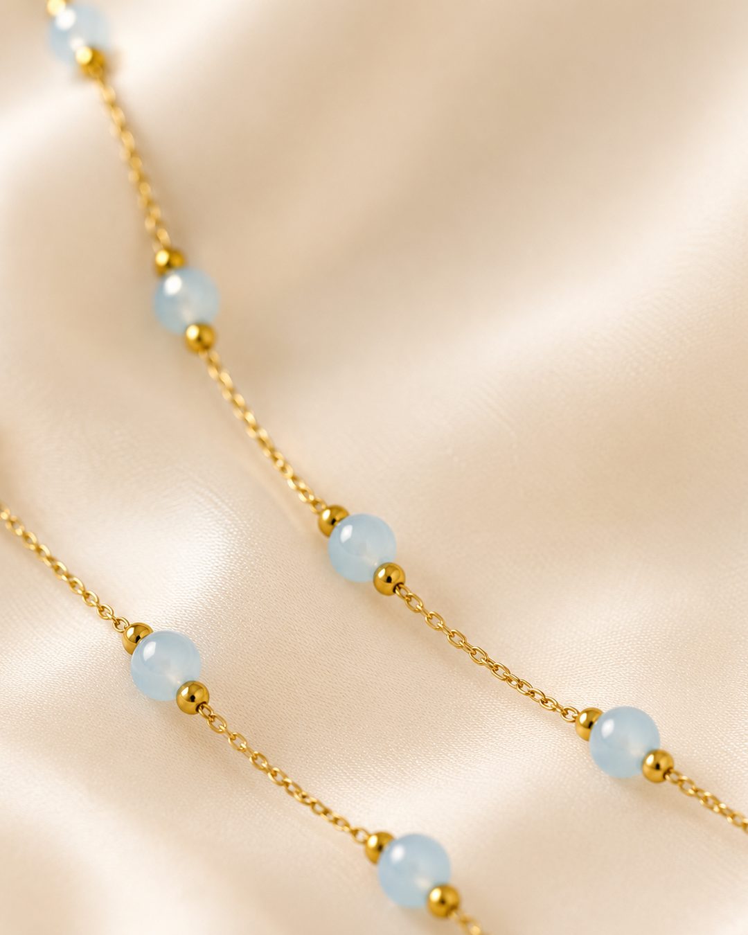 Aqua Bead Necklace — view 3