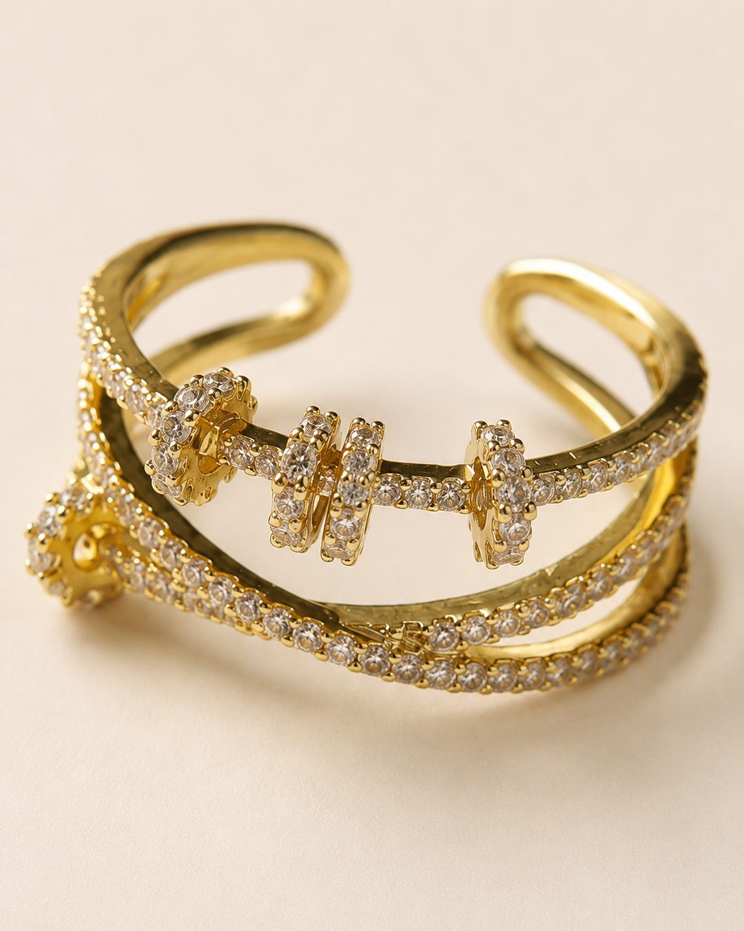 Twin-Band Pavé Ring — view 3