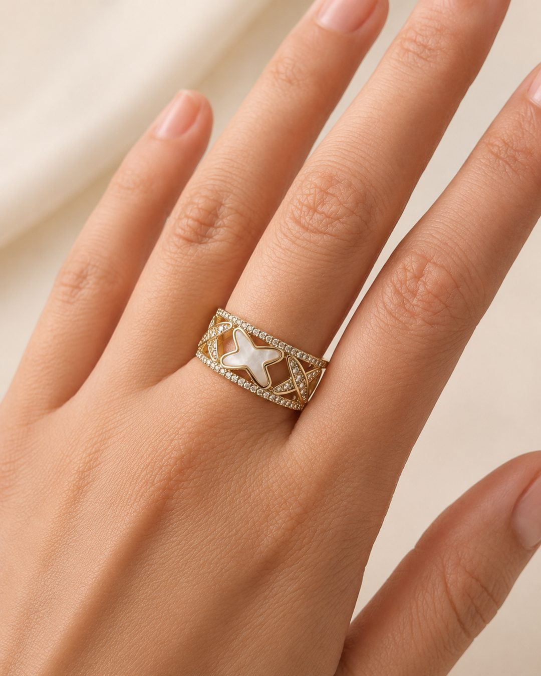 Mother-of-Pearl Star Ring — view 2