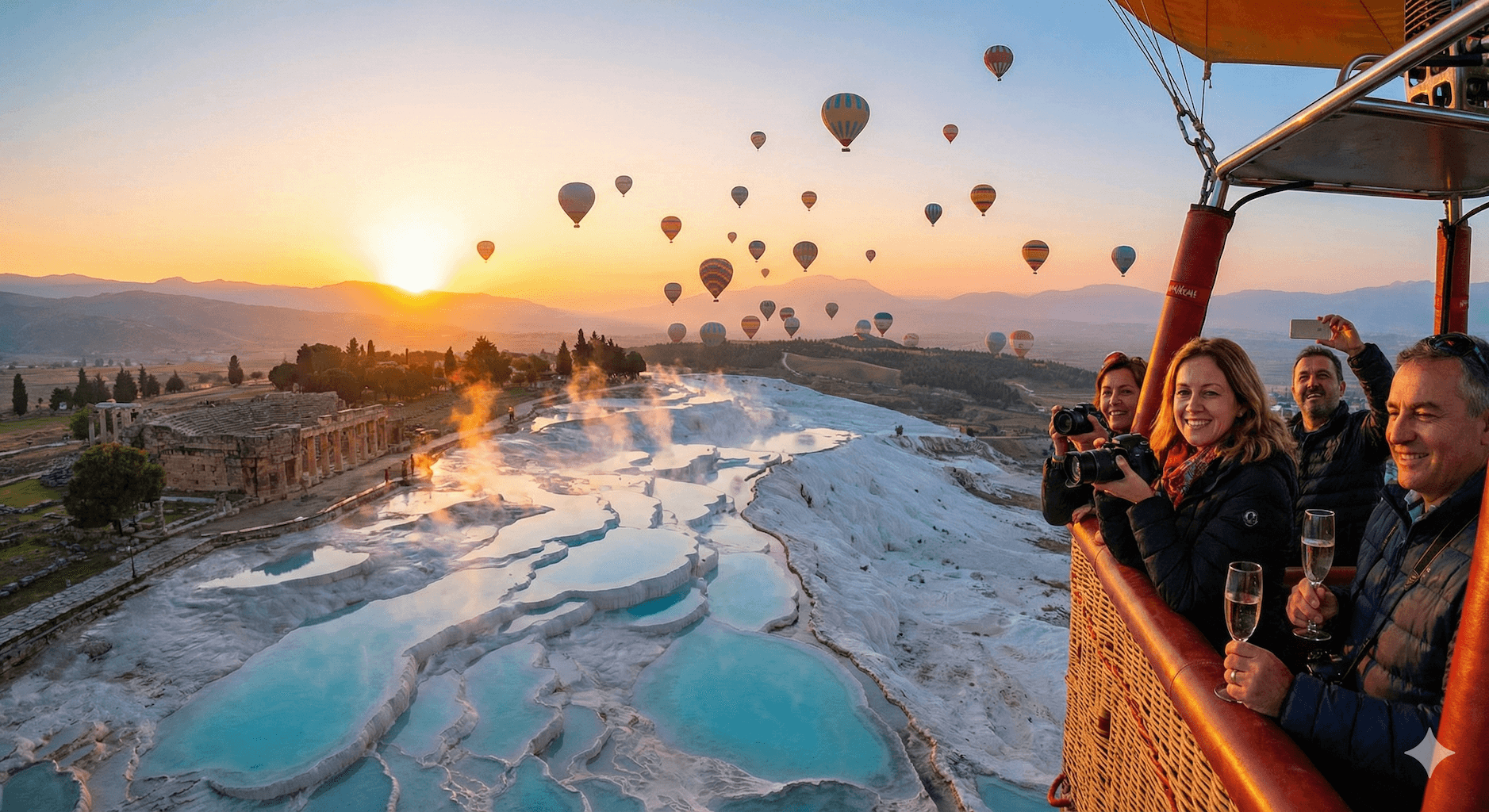 Sunrise Hot Air Balloon Flight over Pamukkale Travertines - Servado VIP