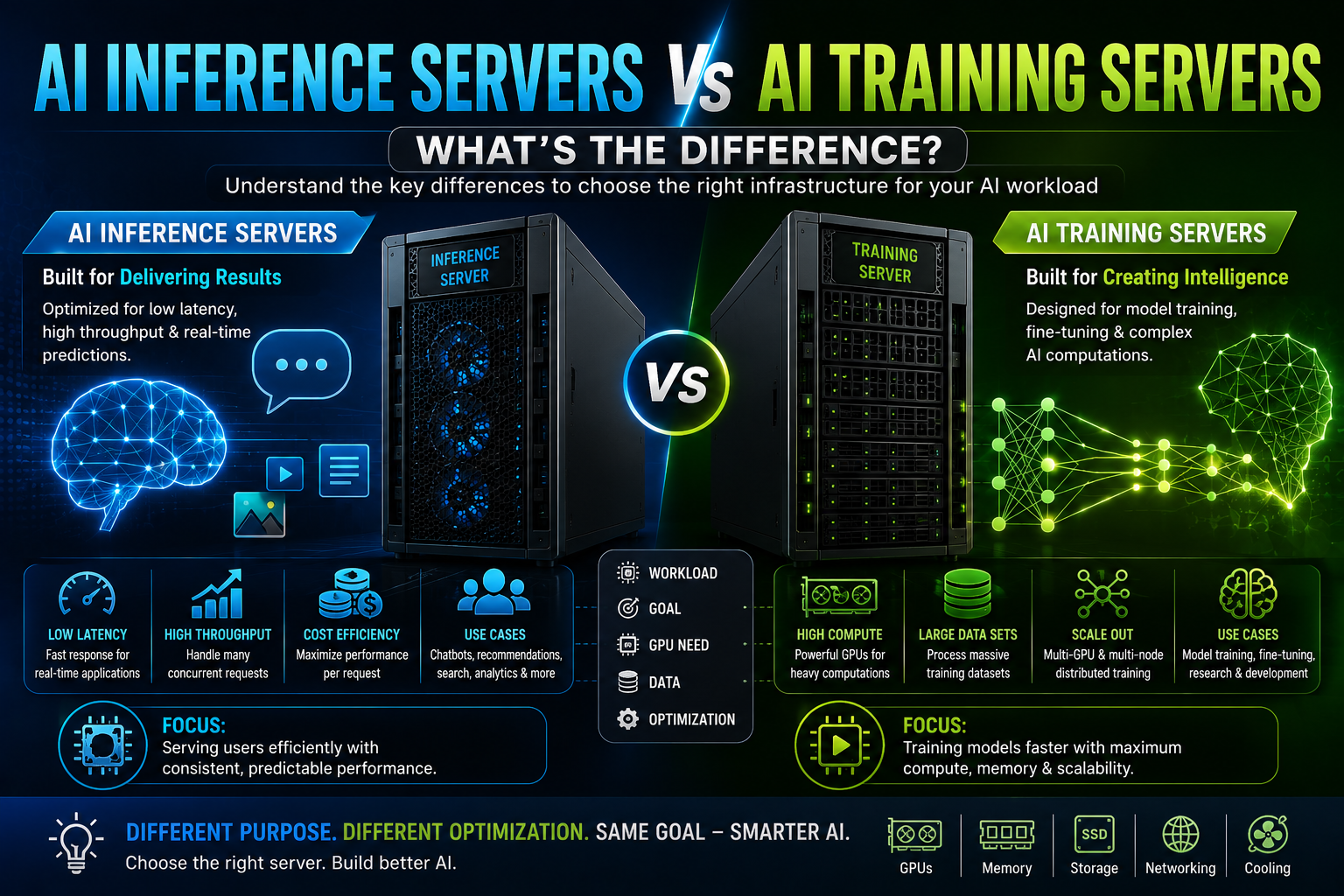 AI Inference Servers vs AI Training Servers: What's the Difference?