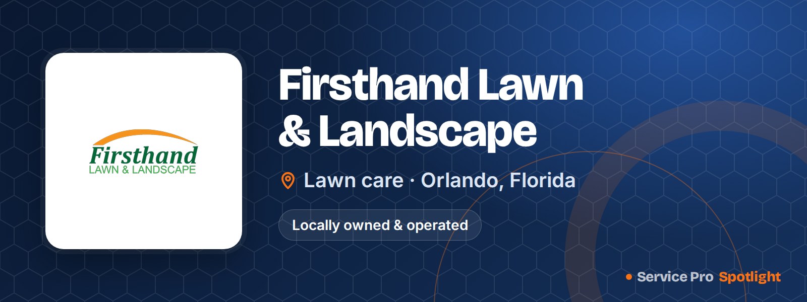 Firsthand Lawn & Landscape logo on a Service Pro Spotlight header