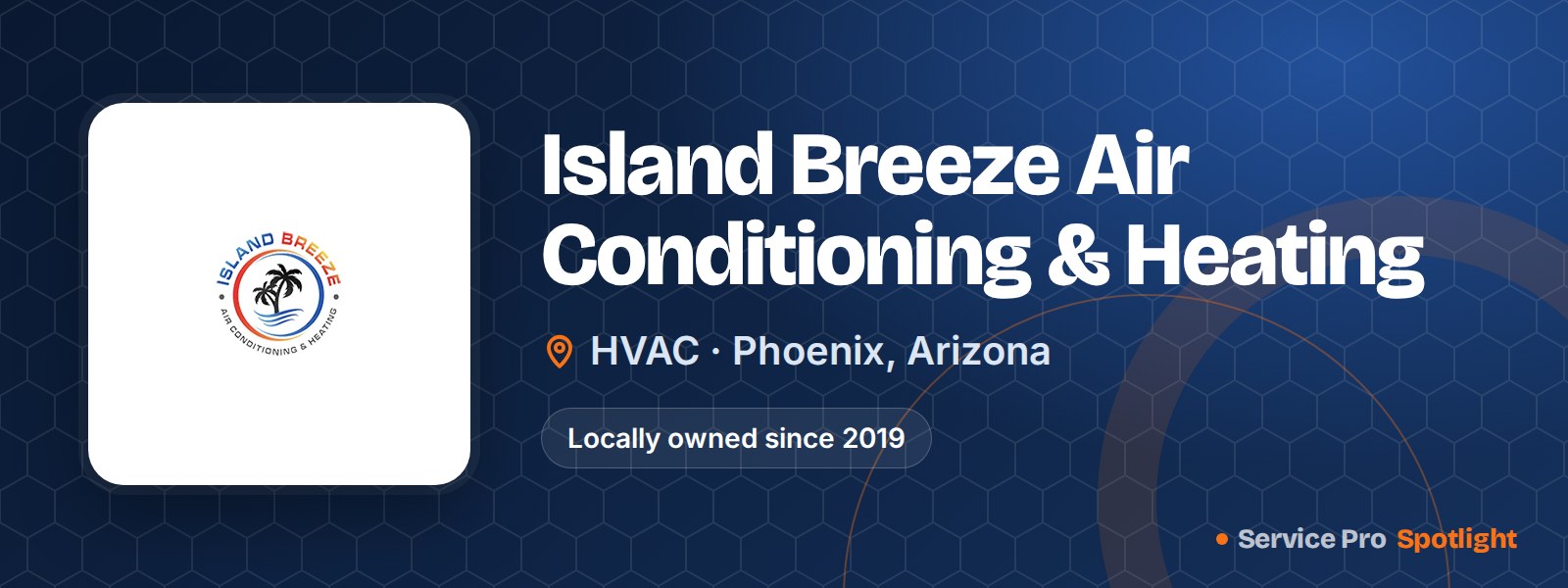 Island Breeze Air Conditioning & Heating logo on a Service Pro Spotlight header