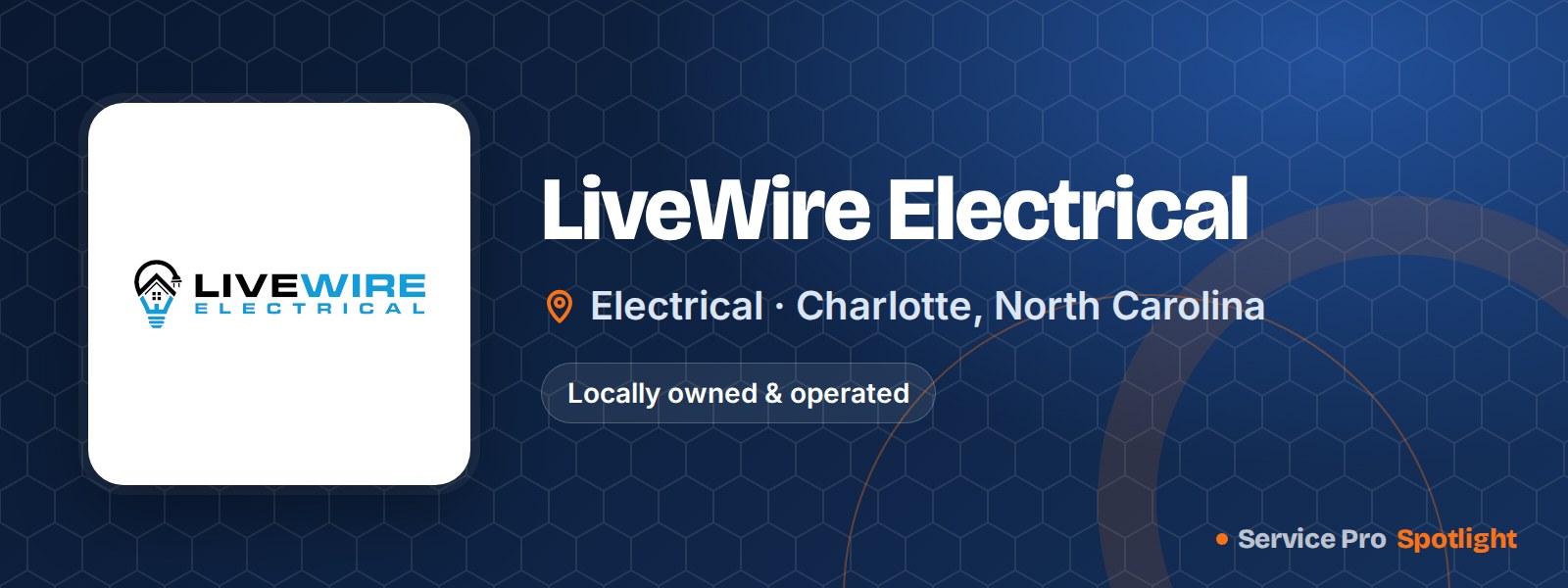 LiveWire Electrical logo on a Service Pro Spotlight header