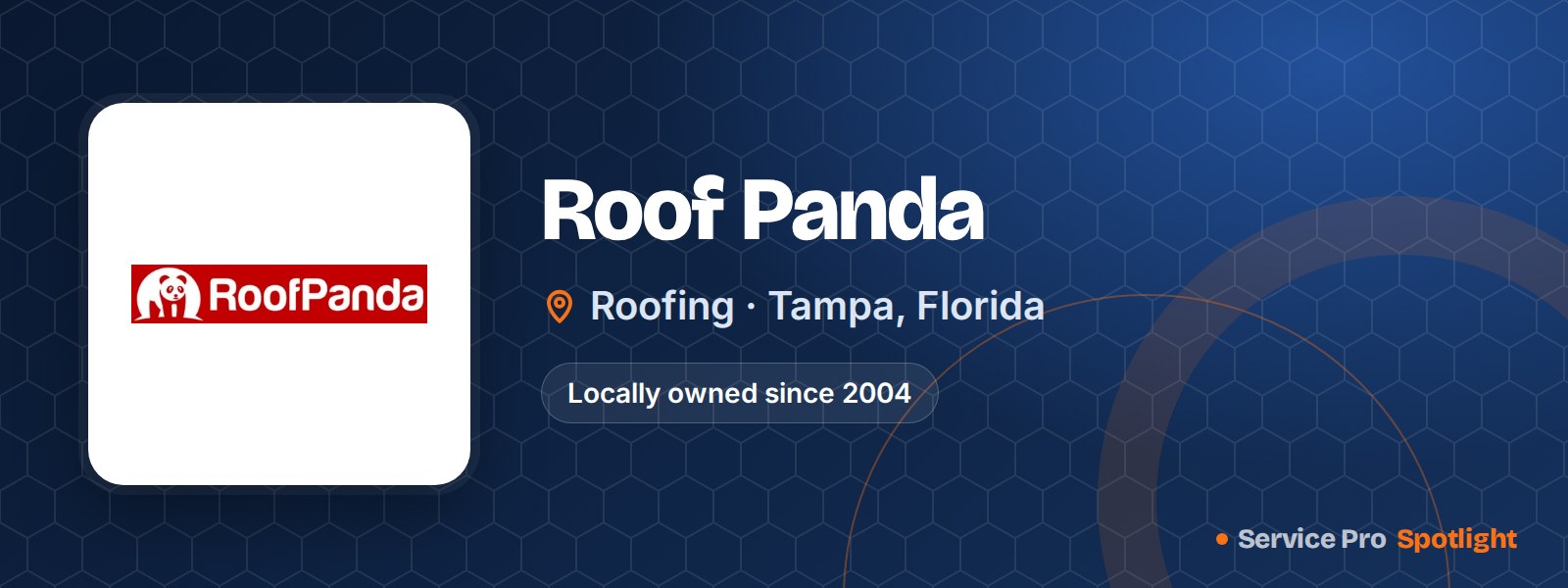 Roof Panda logo on a Service Pro Spotlight header