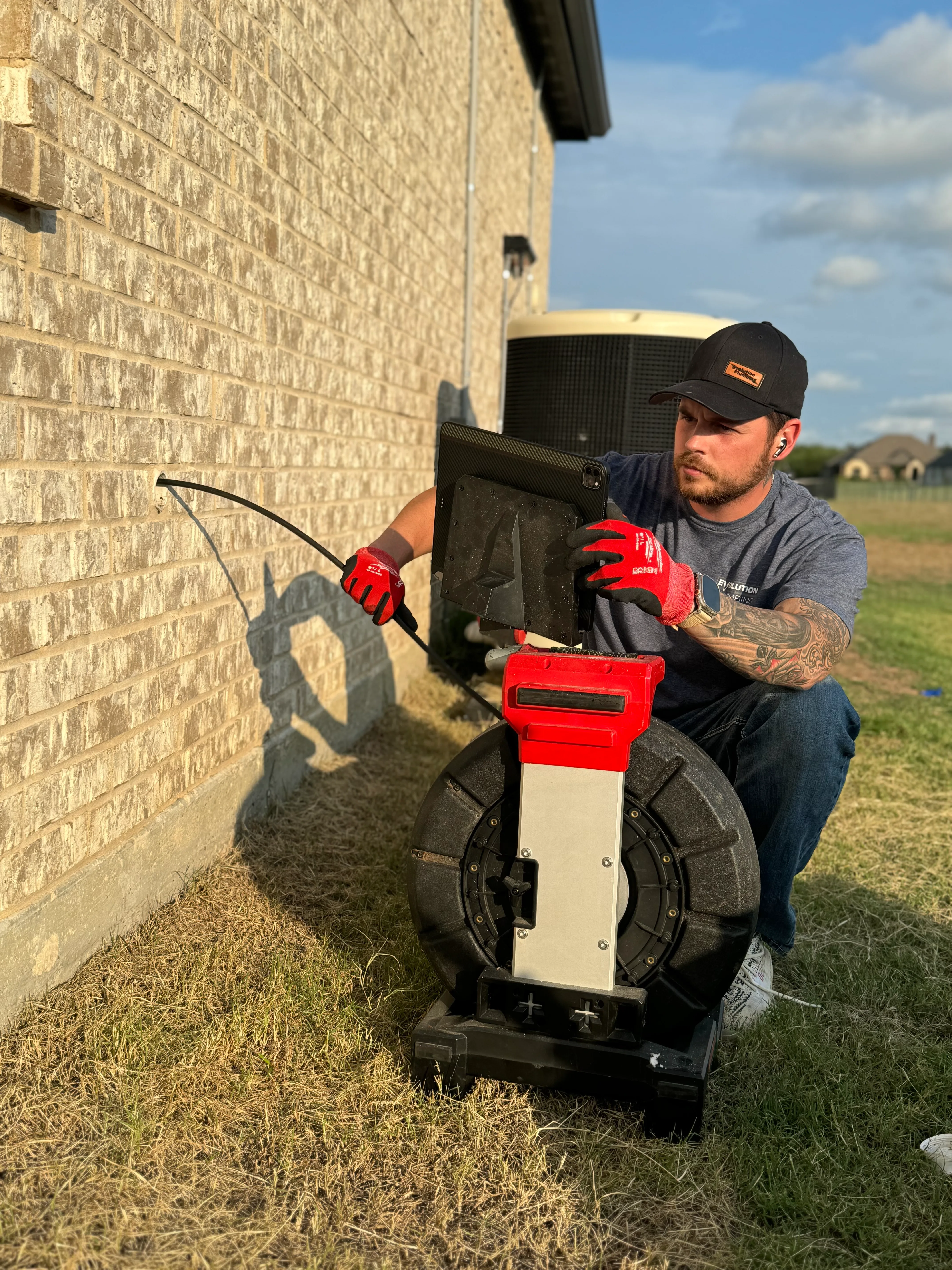 Local service technician helping a homeowner