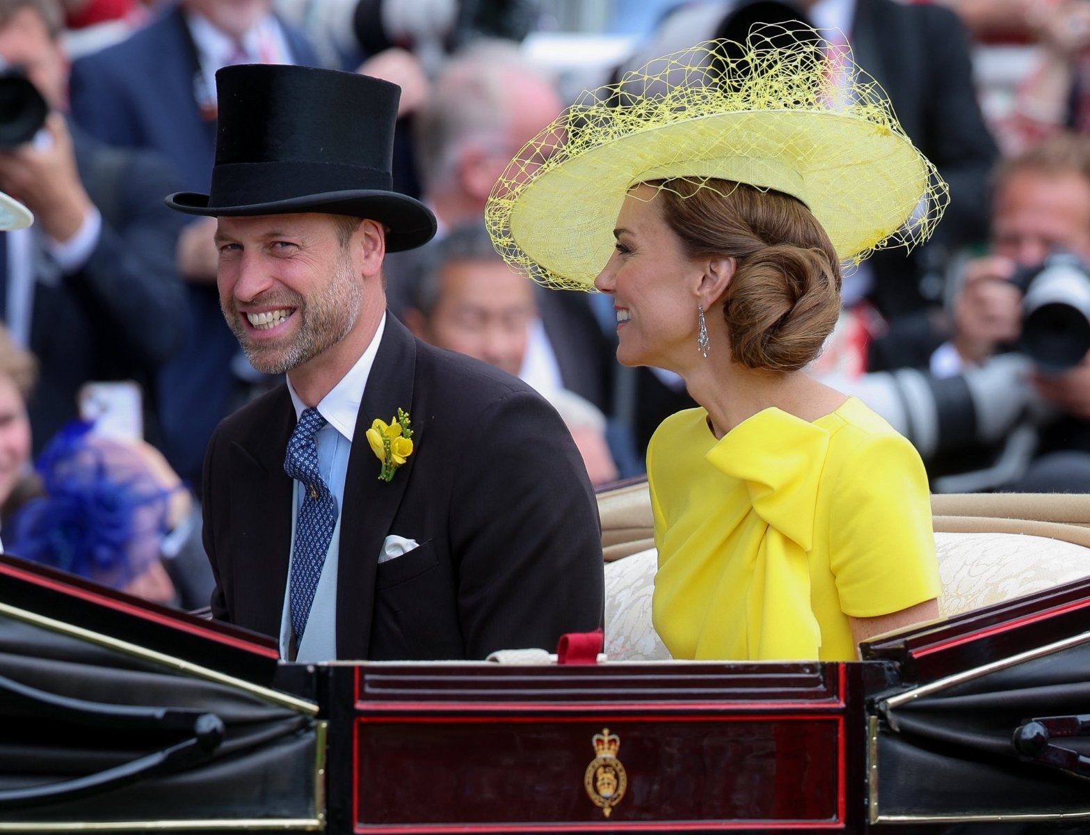 William and Kate, pictured at Ascot this week, are at the centre of debate over whether William bears any responsibility to mend his rift with Harry.