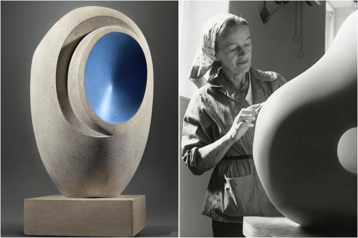 'Sculpture with Colour (Eos)' by Barbara Hepworth, one of only three known coloured stone carvings she made in 1946, is estimated at up to £8m at Christie's.
