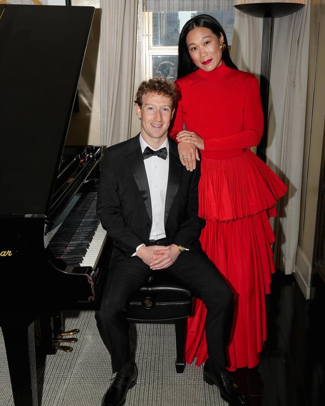 Mark Zuckerberg and Priscilla Chan. Chan has revealed their daughter Maxima, 11, builds AI apps at home but blocked her plan to create a dating site.