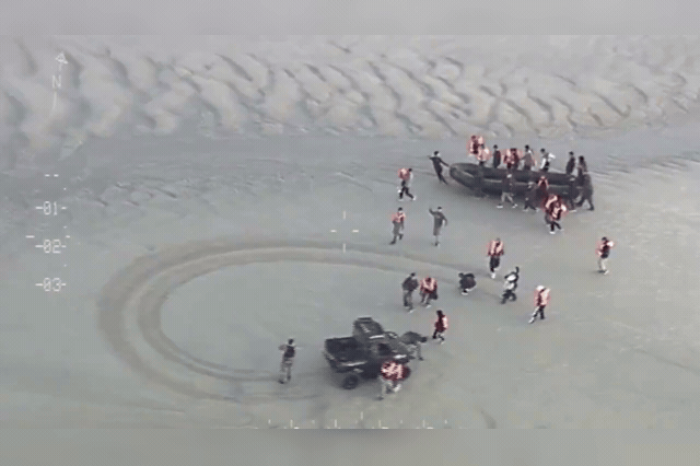 Migrants pelt French police with rocks as officers slash dinghies on the Channel — the crossings the now-scrapped £78 million "one in, one out" deal returned just 1,500 people to France to deter.