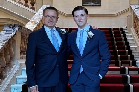 Henry Nowak and his father. An inquiry led by former Lord Chancellor Alex Chalk KC will examine whether police and schools missed chances to prevent Henry's murder.