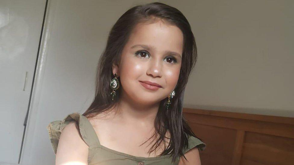 Sara Sharif, whose father Urfan Sharif is serving a minimum of 40 years for her murder, after two prisoners pleaded not guilty to attempting to kill him in his Belmarsh cell on New Year's Day.
