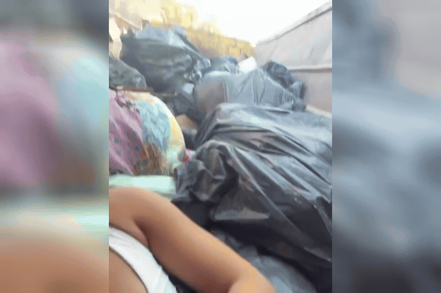 Footage of a woman hiding in a dumpster during the Hamas attack, as Israel marks three years since the deadliest assault in its history killed 1,200 people.