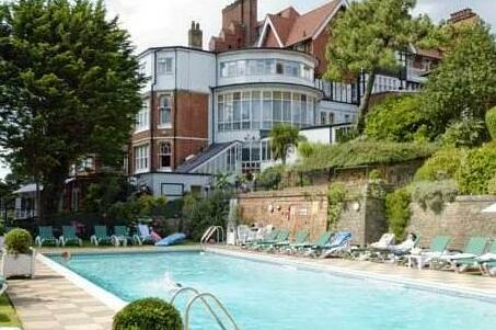 The Chine Hotel, Bournemouth, where a suspect was arrested on suspicion of attempted grievous bodily harm after a man was struck with a machete in the adjoining gardens.